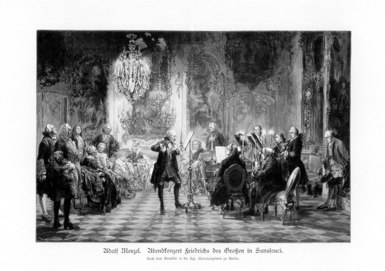 Fredrick Grande Concerto Em Sanssouci, 1852, 1900. de Adolph Menzel