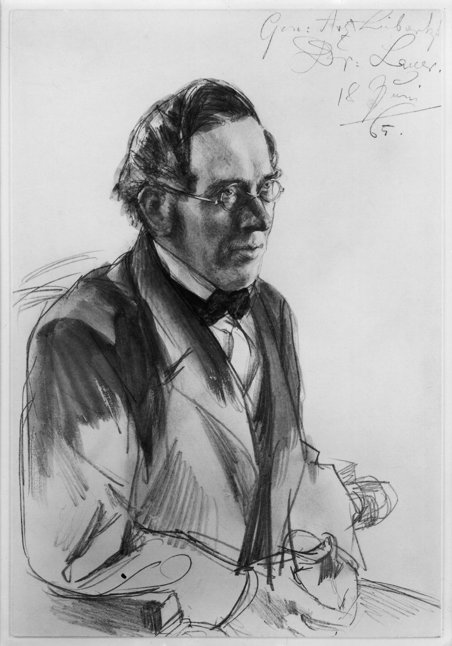 Médico general e pessoal Dr. Gustav Lauer. Estudo para a pintura «Coroação de Guilherme I em Königsberg» de Adolph Menzel