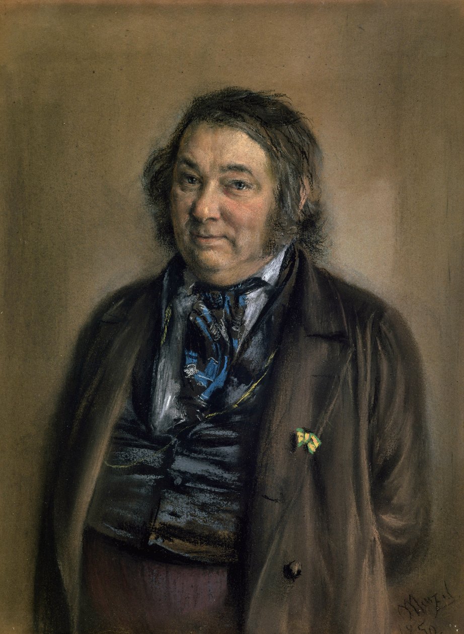 Heinrich Smidt (1798-1867) 1850 (giz no papel) de Adolph Menzel