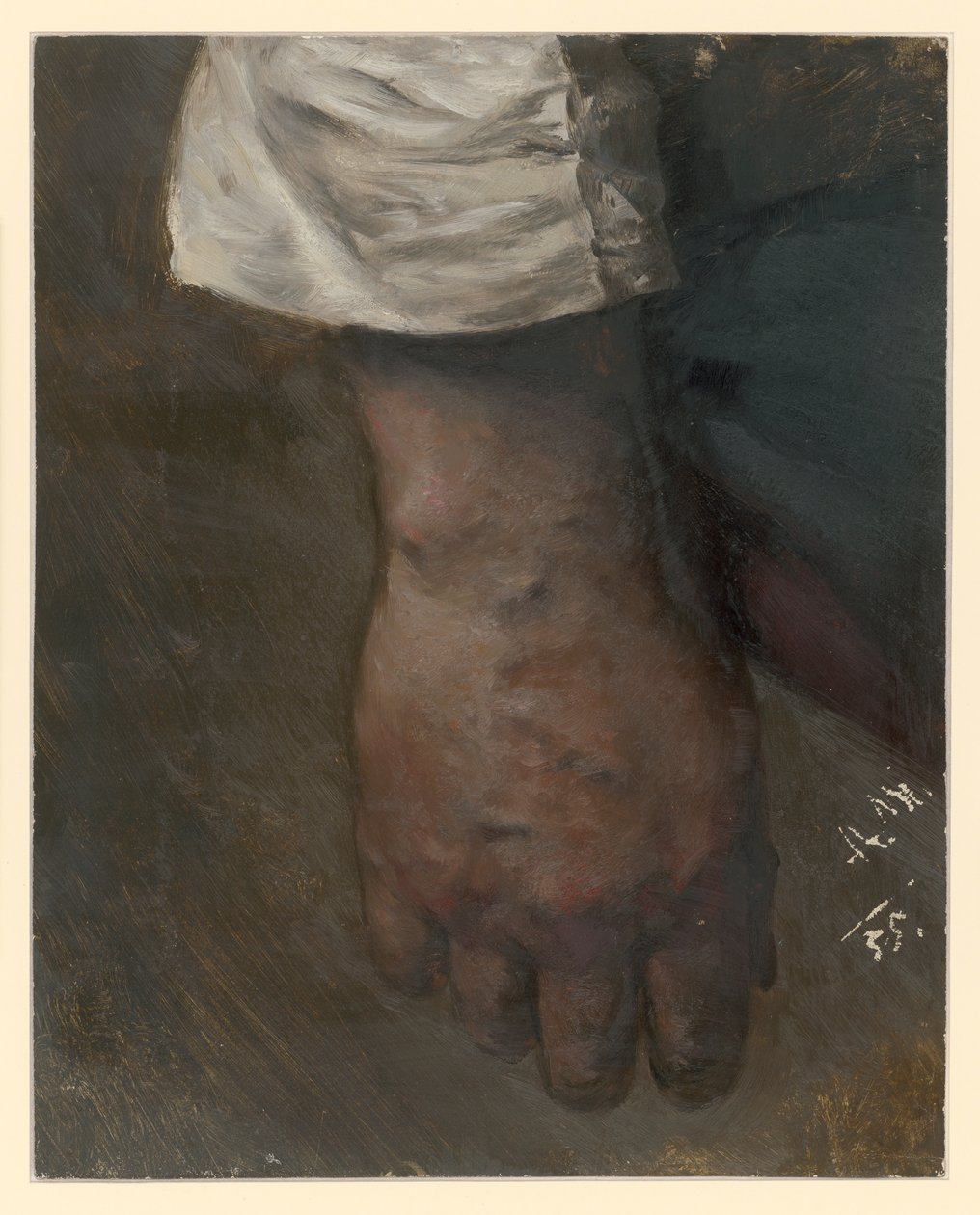 Mão direita pendente com a manga bem larga de Adolph Menzel
