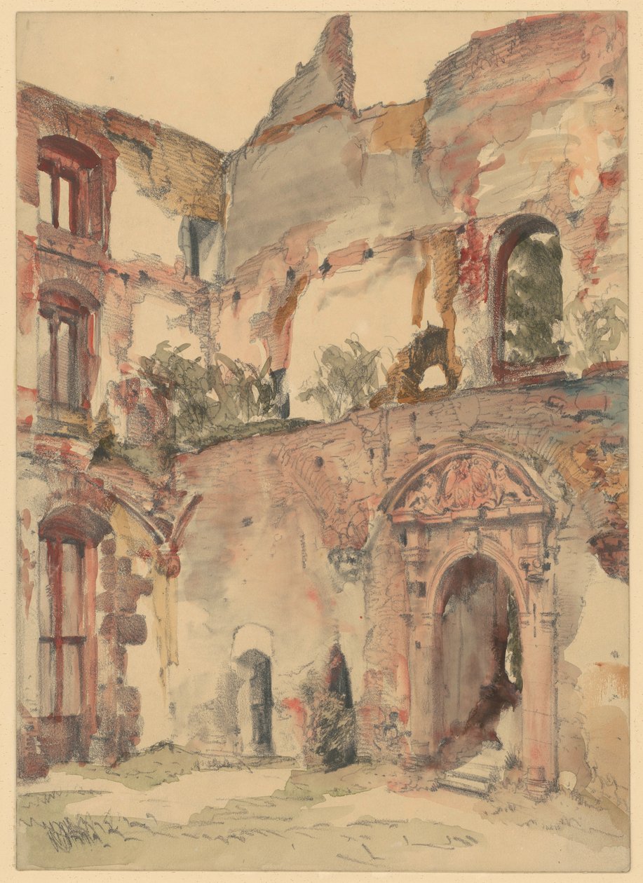 Nas ruínas do Castelo de Heidelberg de Adolph Menzel