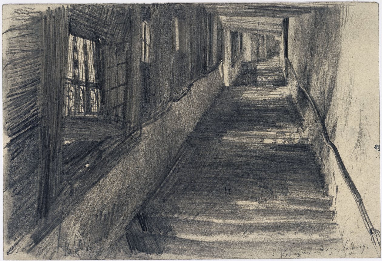 Escadaria dos Capuchinhos, em Salzburgo de Adolph Menzel