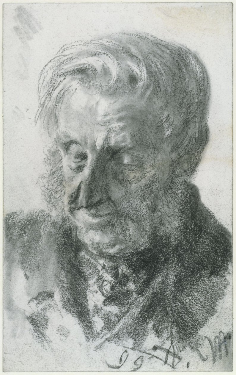 Cabeça de um homem idoso de Adolph Menzel