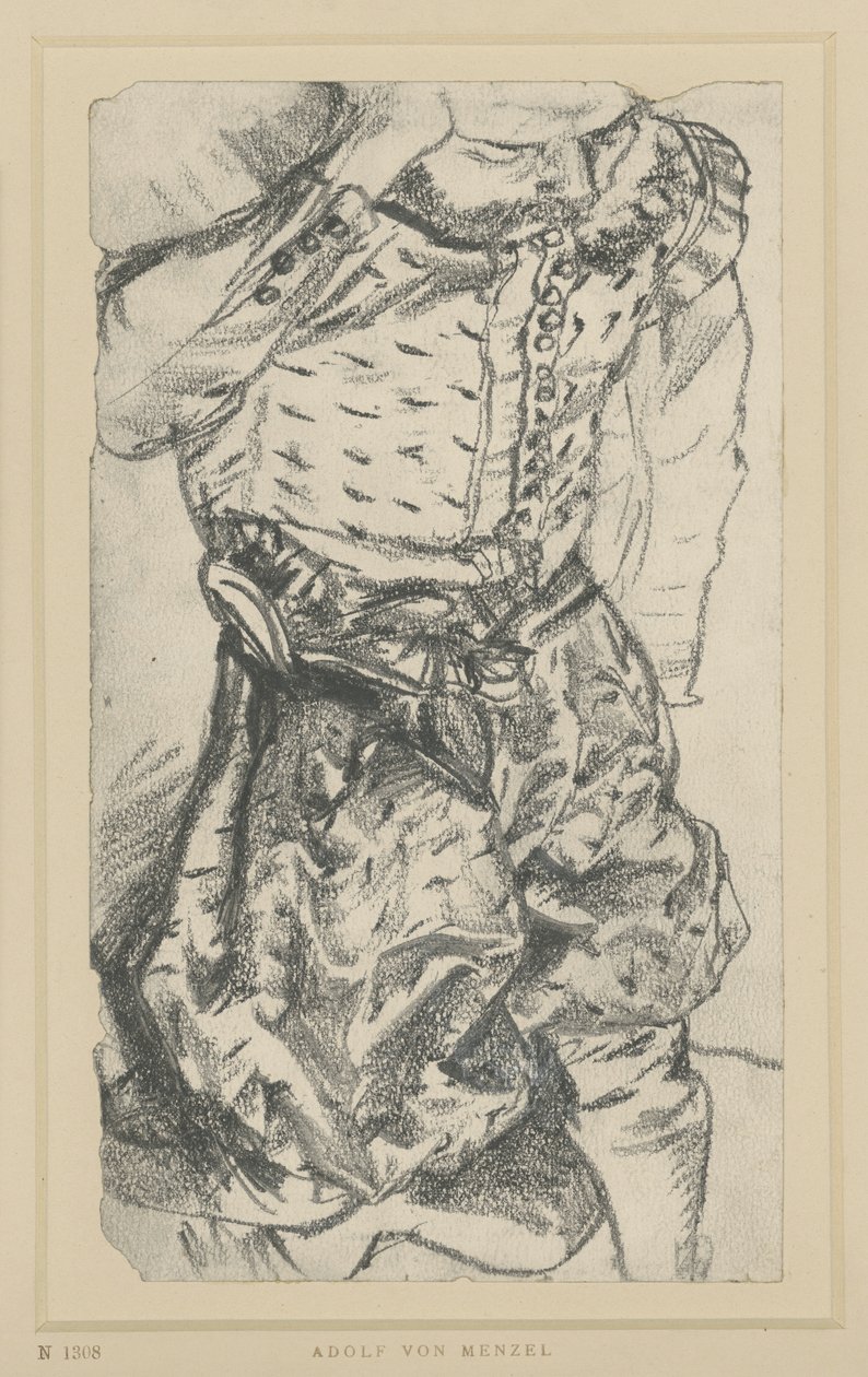 Maquete com o traje de gala do Eleitor João Jorge I da Saxónia, Museu Histórico, Dresden de Adolph Menzel