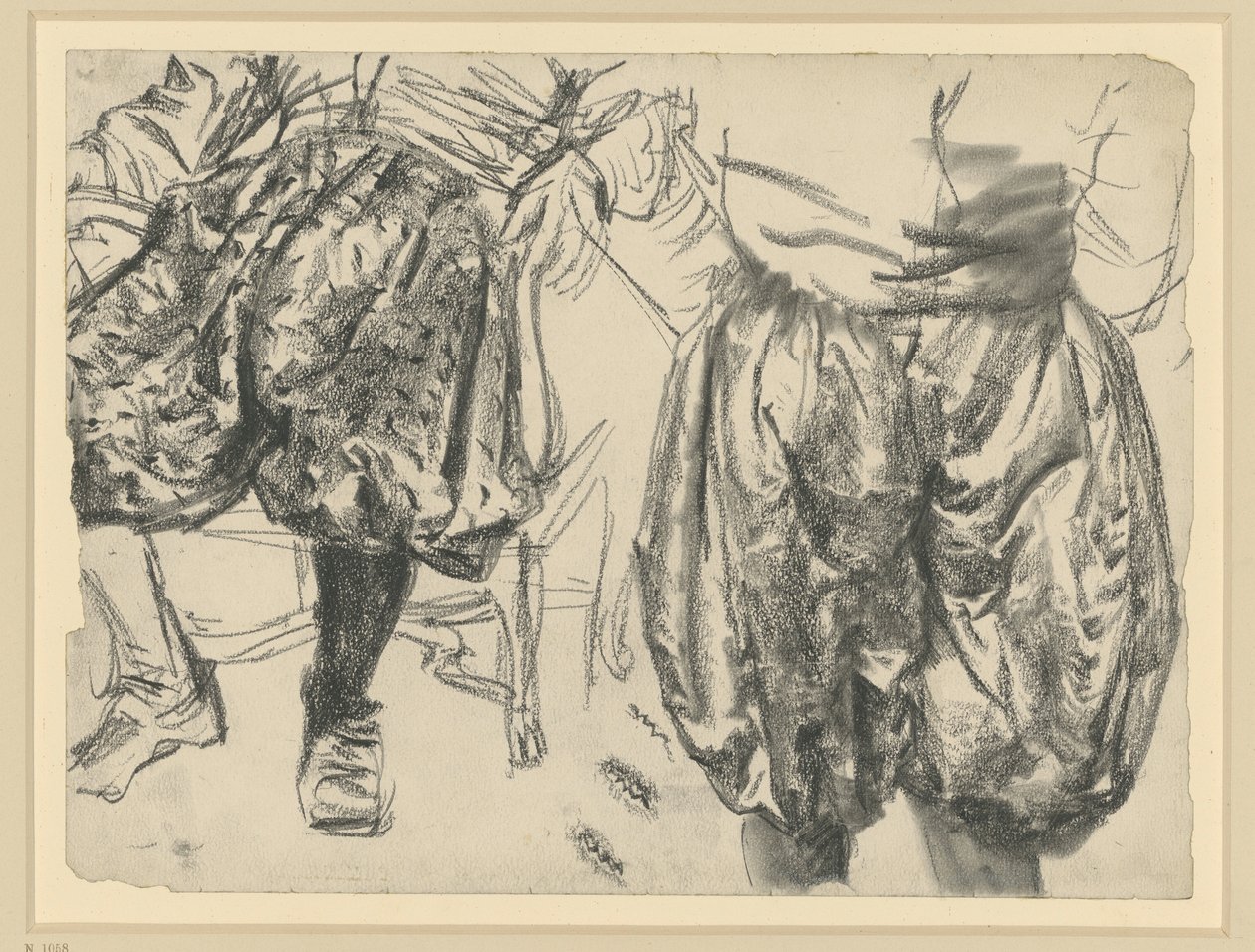 Maquete com o traje de gala do Eleitor João Jorge I da Saxónia, em duas perspetivas, Museu Histórico, Dresden de Adolph Menzel