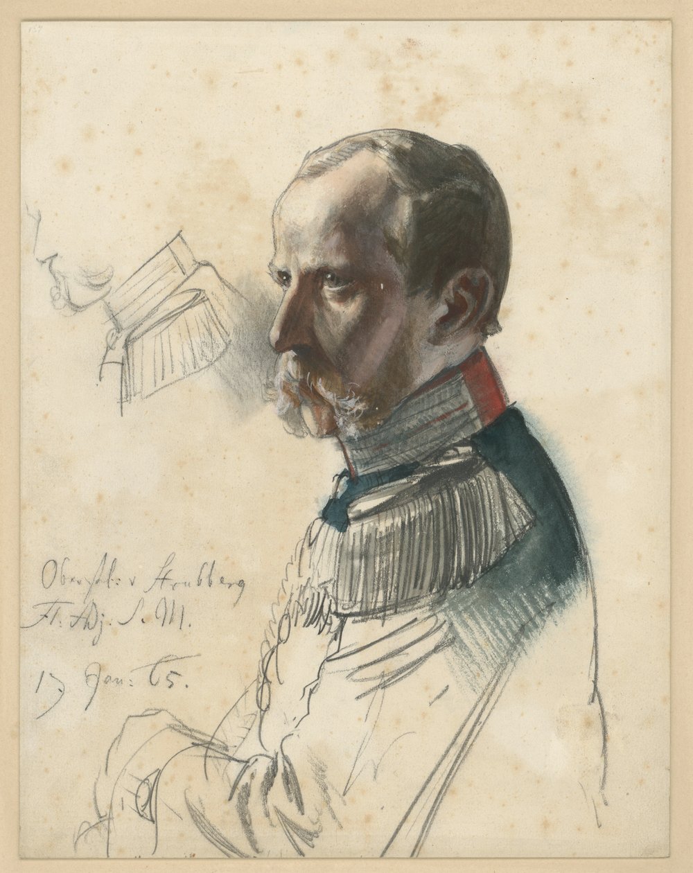 Tenente-coronel von Strubberg, ajudante de campo do rei de Adolph Menzel