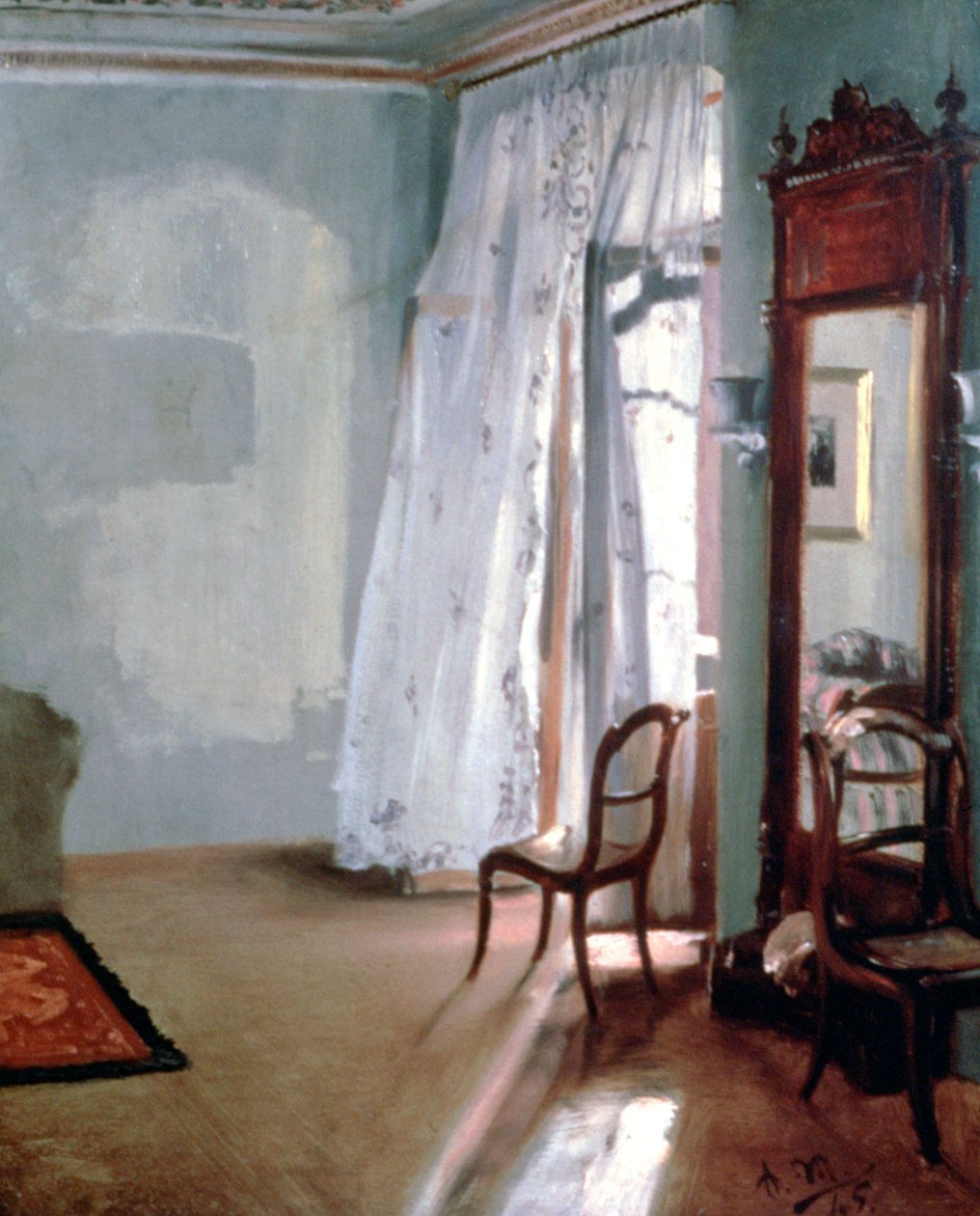 Quarto com varanda, 1845 de Adolph Menzel