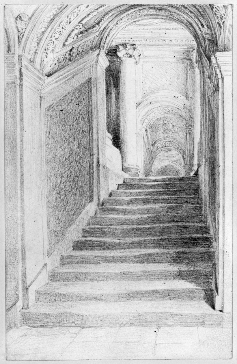 Palácio Municipal de Berlim - Escadaria do Salão dos Cavaleiros (Portal V) de Adolph Menzel