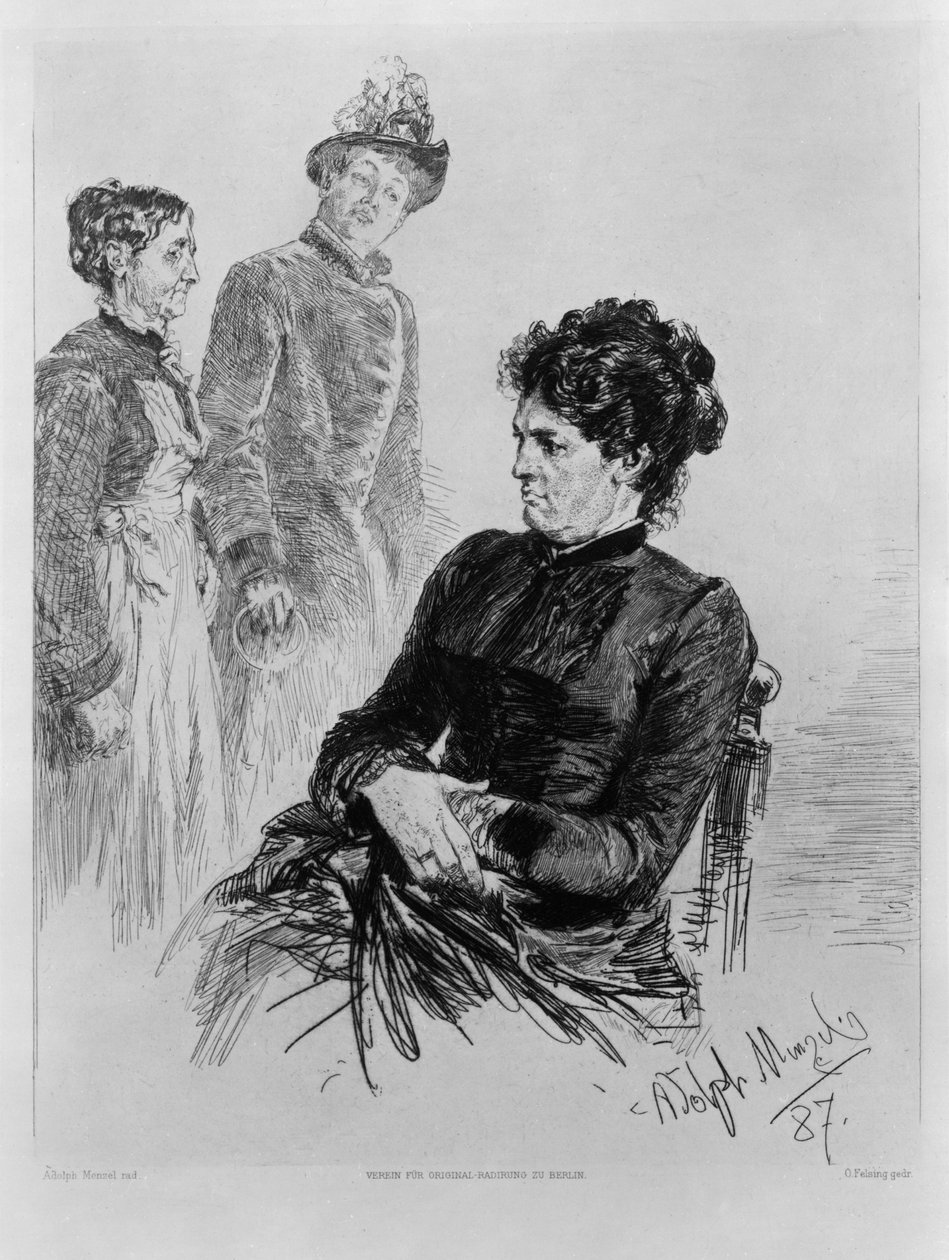 Participação silenciosa. Para a Associação de Gravura Original de Berlim. Caderno 2 de Adolph Menzel