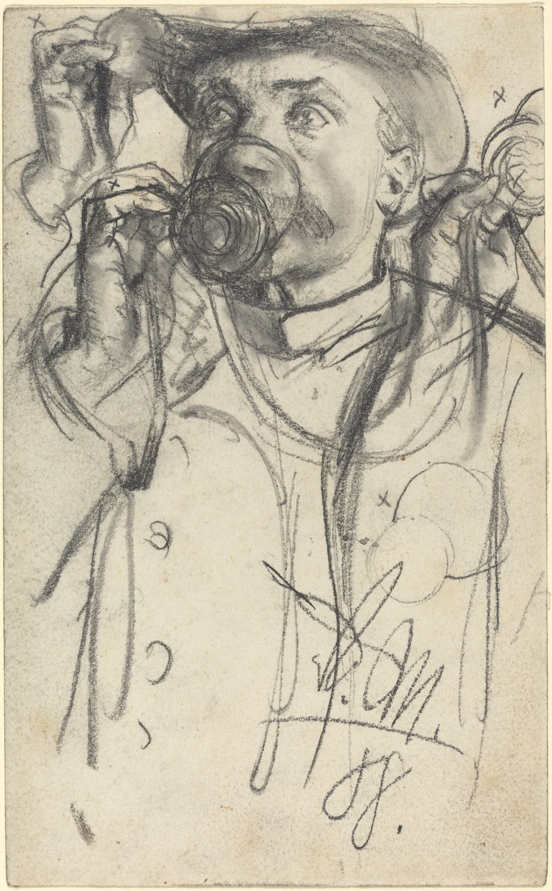 Estudos de um homem bebendo de Adolph Menzel