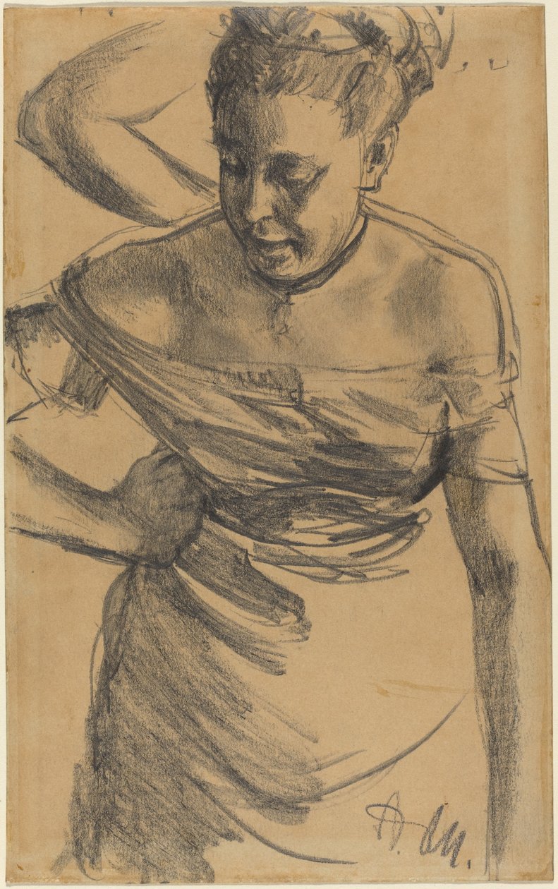 Estudo de uma mulher de Adolph Menzel