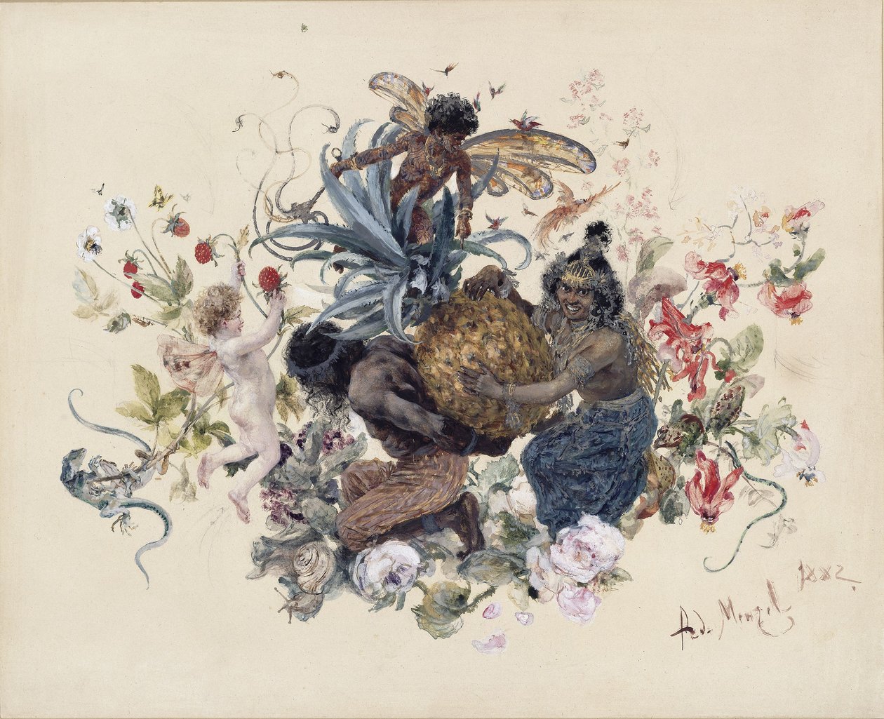 Loiça de mesa: Fruteira de Adolph Menzel