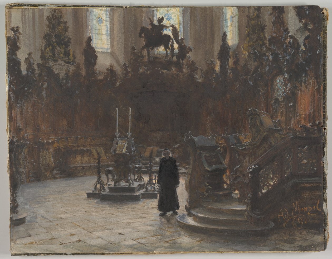 Os bancos do coro na Catedral de Mainz de Adolph Menzel