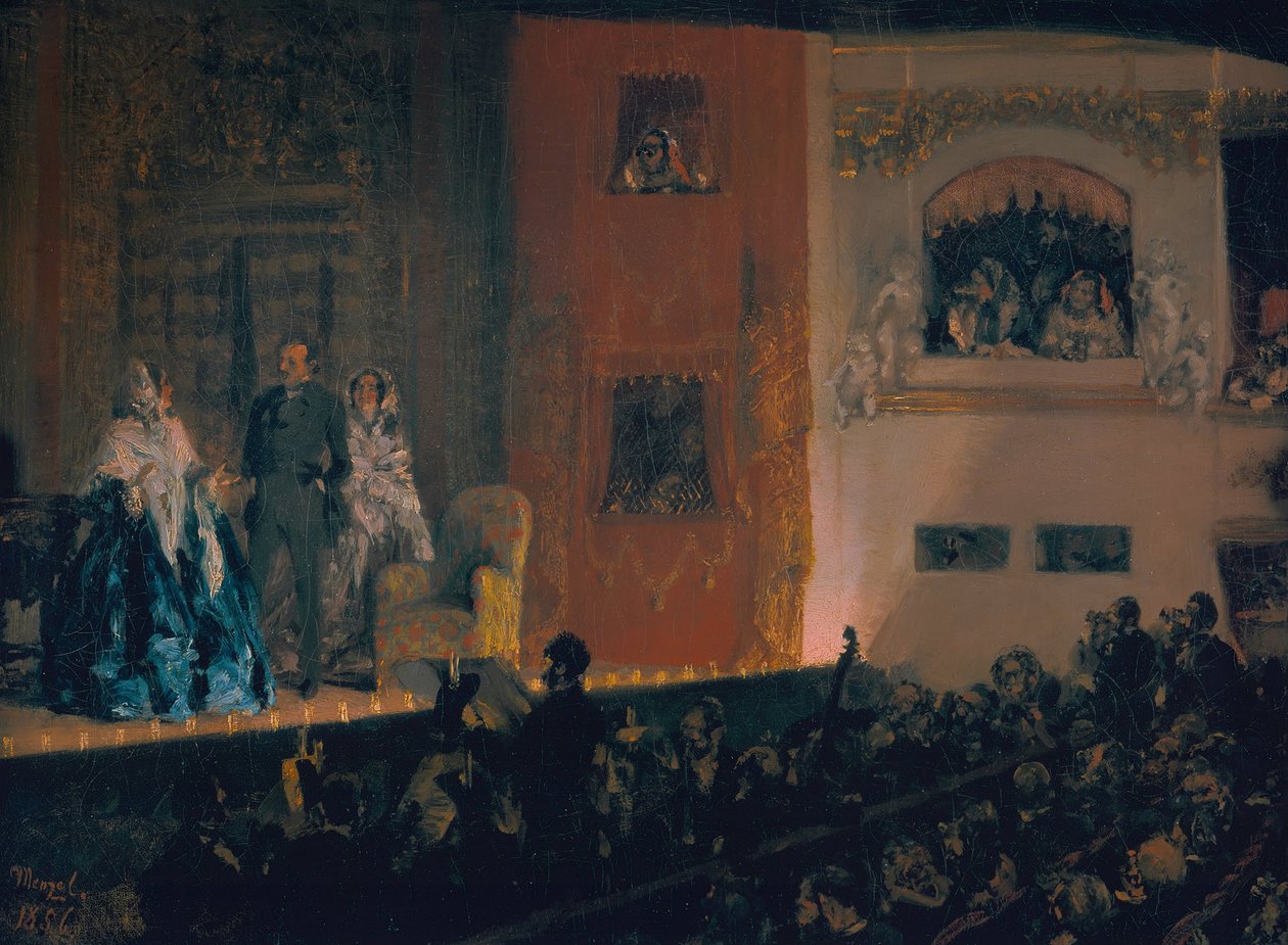 Teatro do Gymnase em Paris, 1856 de Adolph Menzel