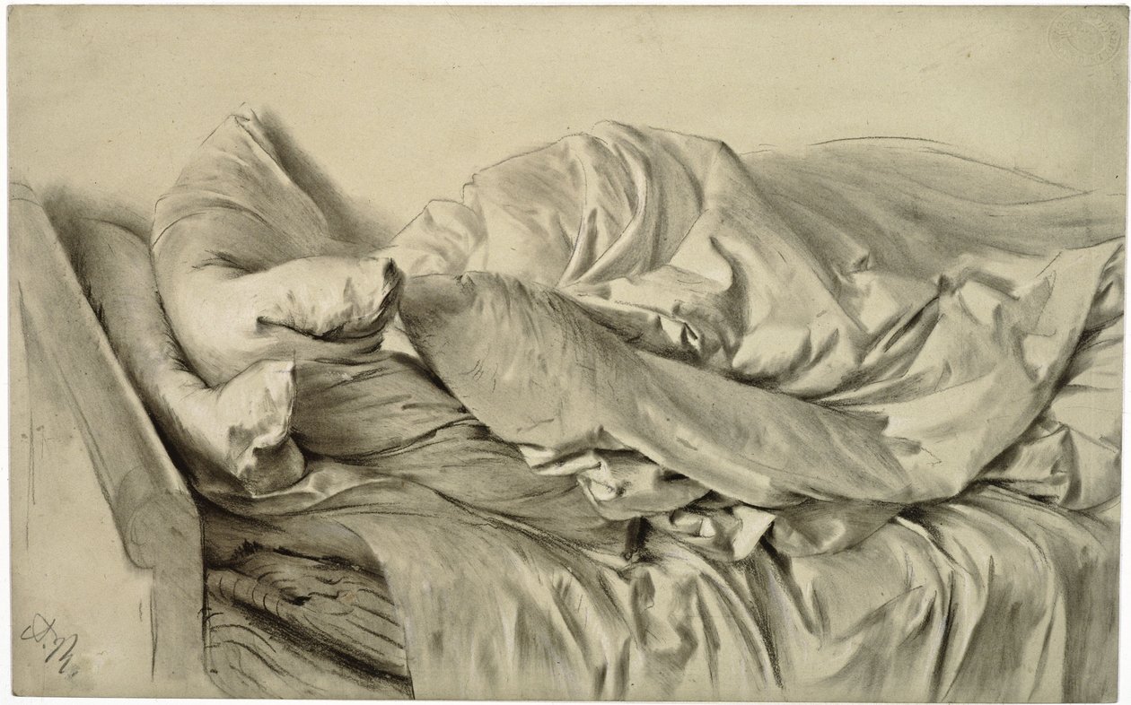 Cama desarrumada de Adolph Menzel
