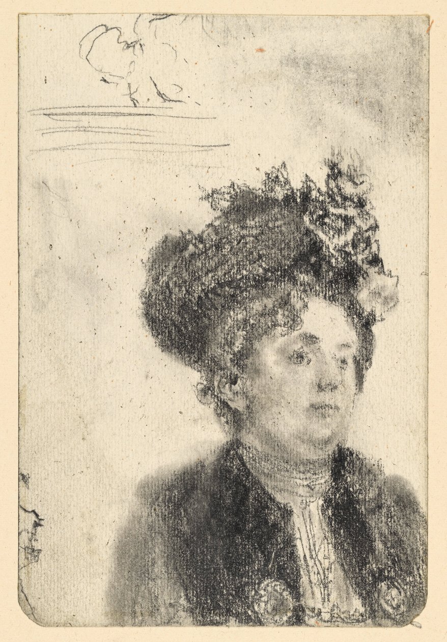 Busto feminino com chapéu de Adolph Menzel
