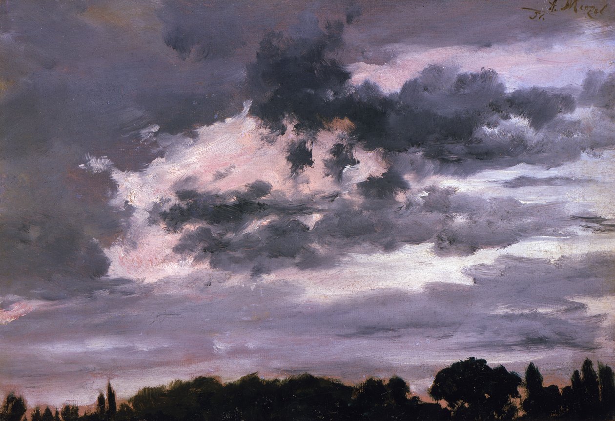 Estudo sobre as nuvens de Adolph Menzel