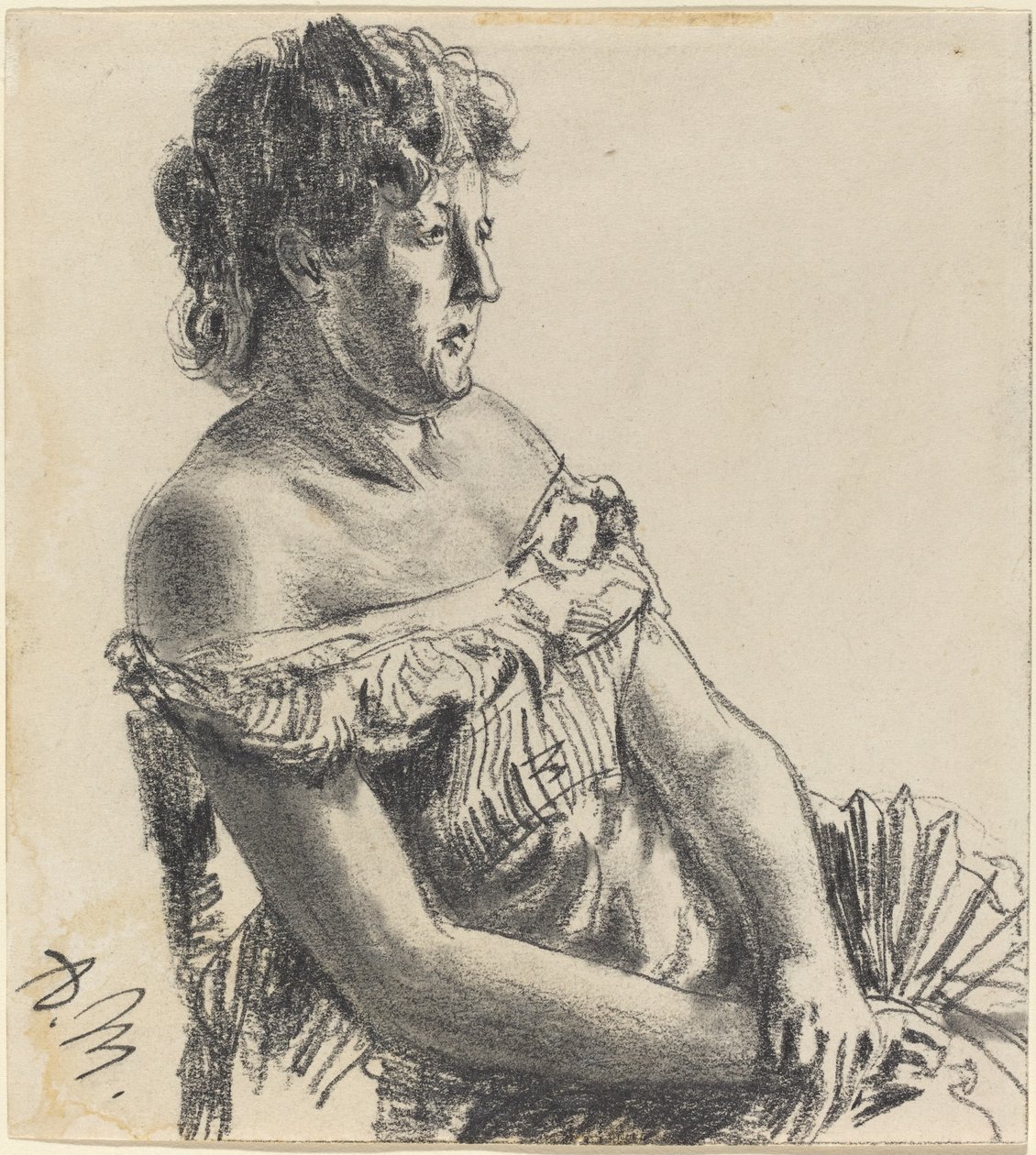 Mulher no vestido da corte de Adolph Menzel