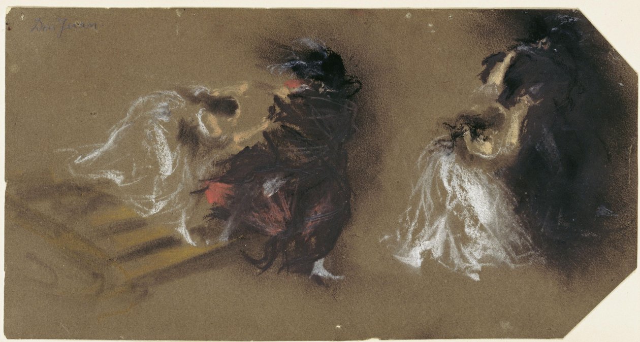 Duas cenas da ópera «Don Giovanni», de Mozart de Adolph Menzel