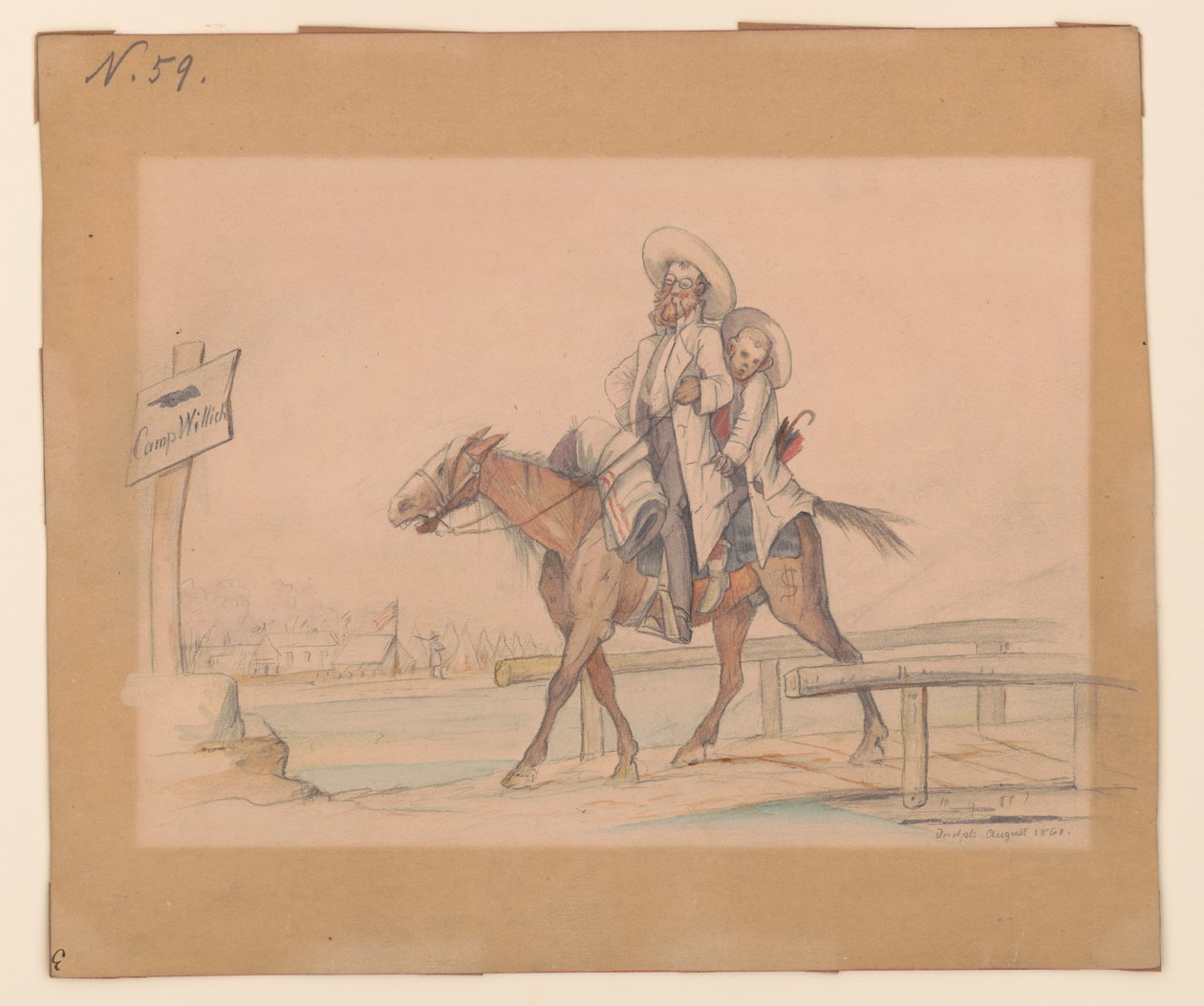 Henry Von Trebra e Louis V. Trebra chegando em Camp Morton, Indpls de sua fazenda em Madison, Illinois. de Adolph Metzner
