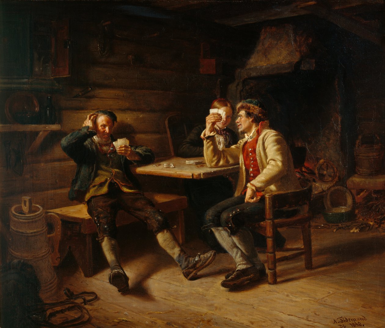 Jogadores de cartas de Adolph Tidemand