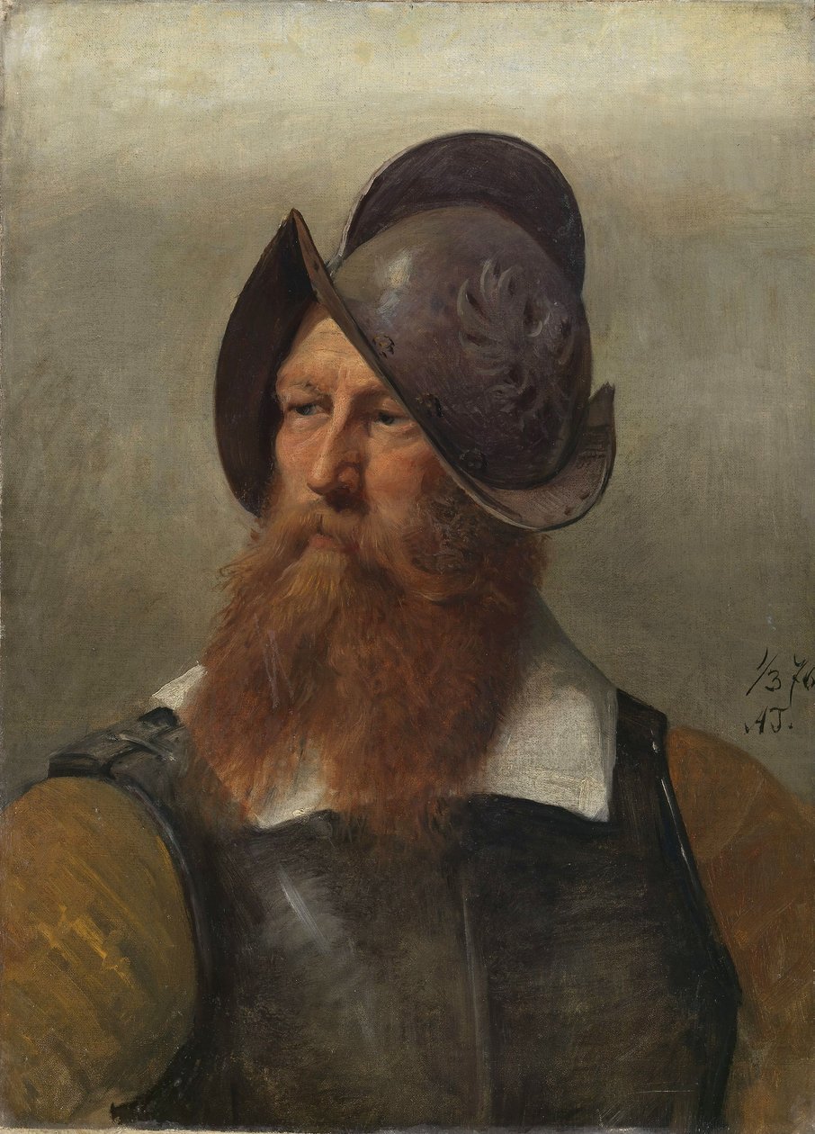 Estudo de figura para a fundação de Christiania por Cristiano IV de Adolph Tidemand