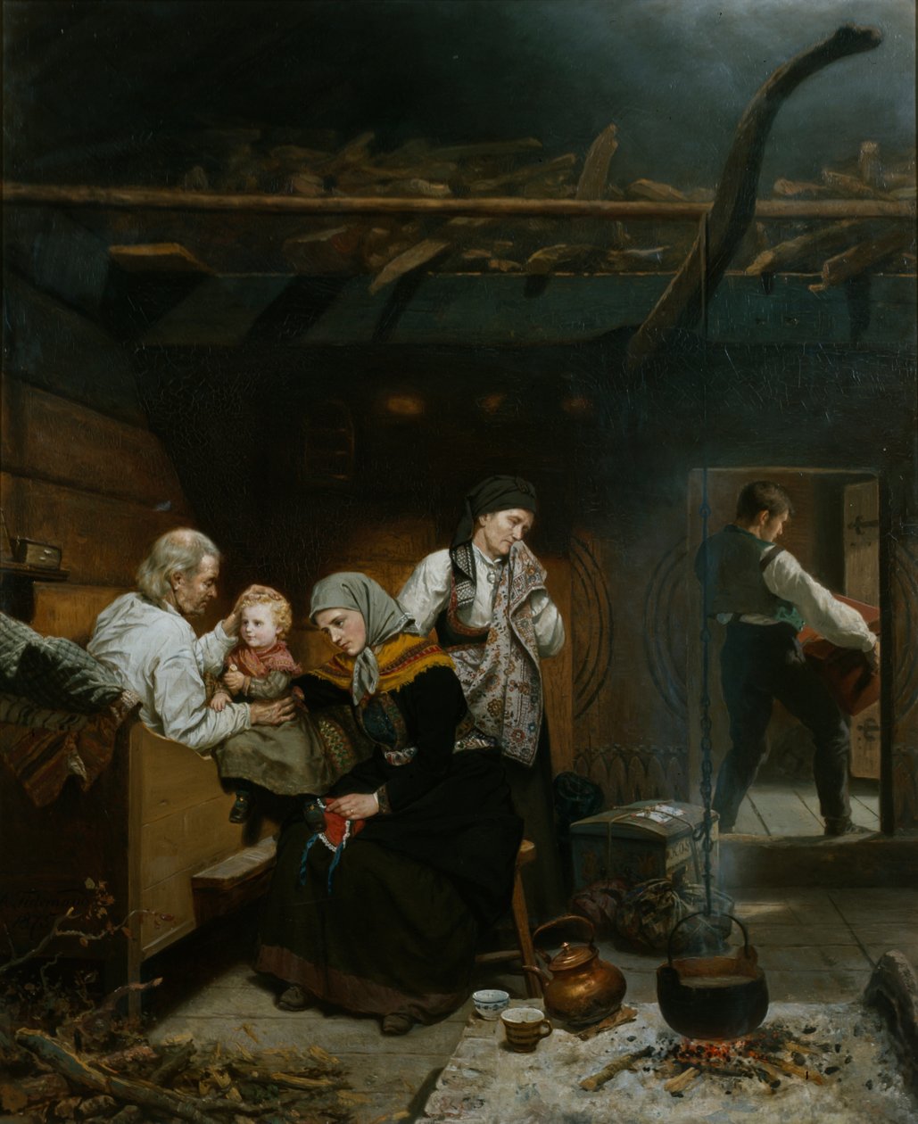 A bênção do avô de Adolph Tidemand