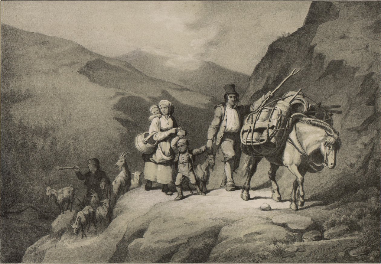 Ilustração retirada do livro Norge fremstillet i Tegninger av Asbjørnsen, P.Chr. og utgitt av Chr. Tønsberg (no, 1848) de Adolph Tidemand