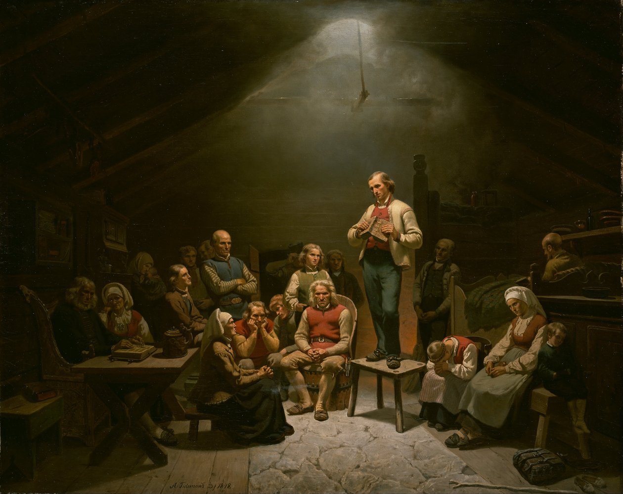 Baixa devoção à igreja de Adolph Tidemand