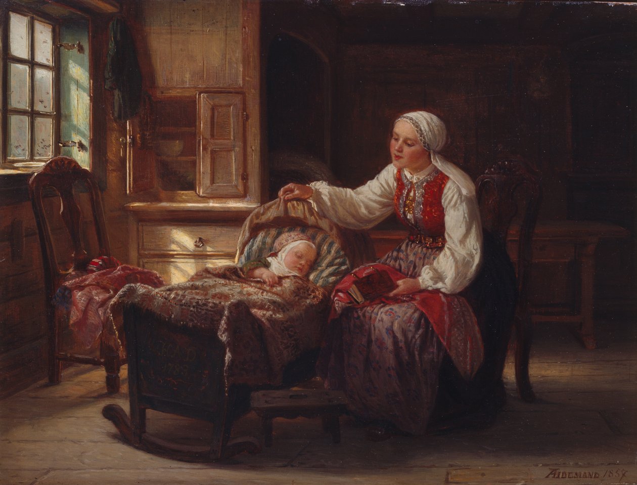 Mãe com filho de Adolph Tidemand