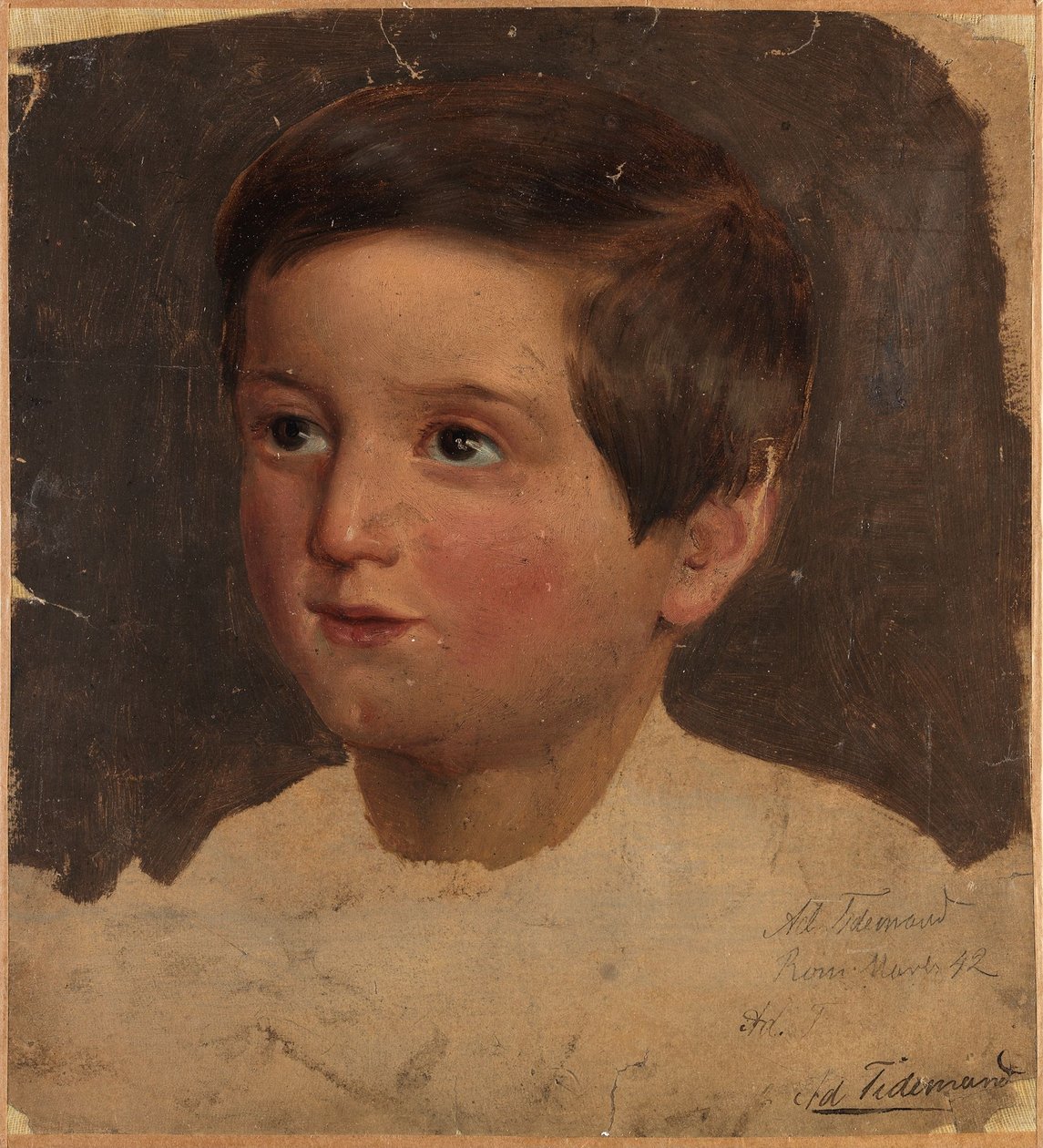 Estudo de retrato de um rapaz de Adolph Tidemand