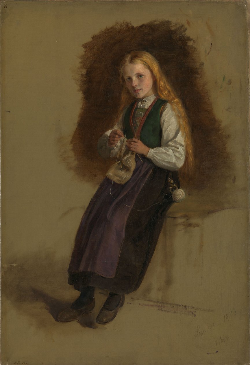 Retrato de Syneve Larsdatter, de Vikør de Adolph Tidemand