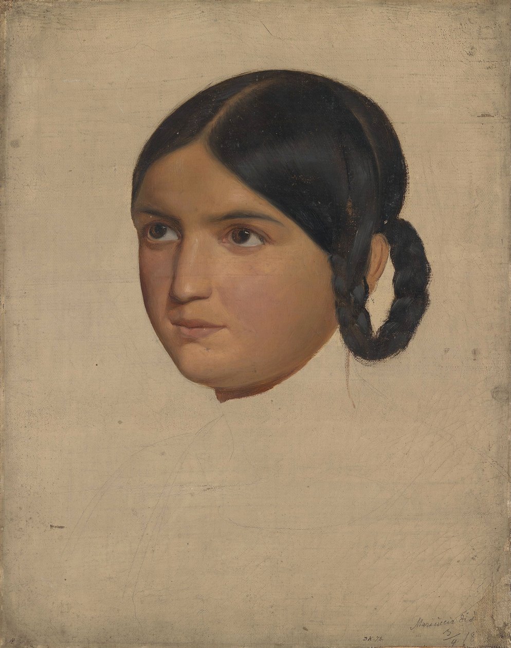 Estudo de retrato de Mariuccia de Adolph Tidemand