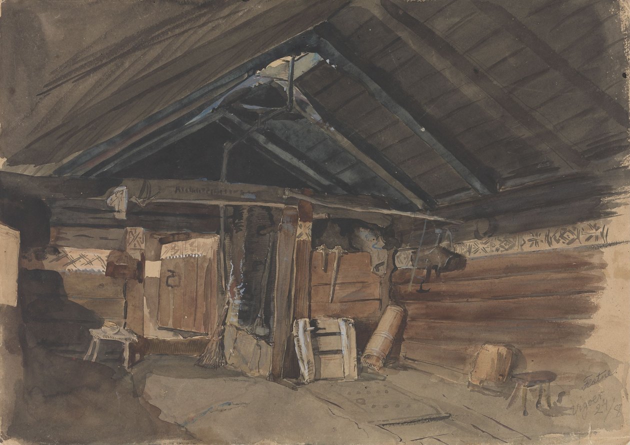 Sala de fumo, reitoria de Kvam, Vikøy de Adolph Tidemand