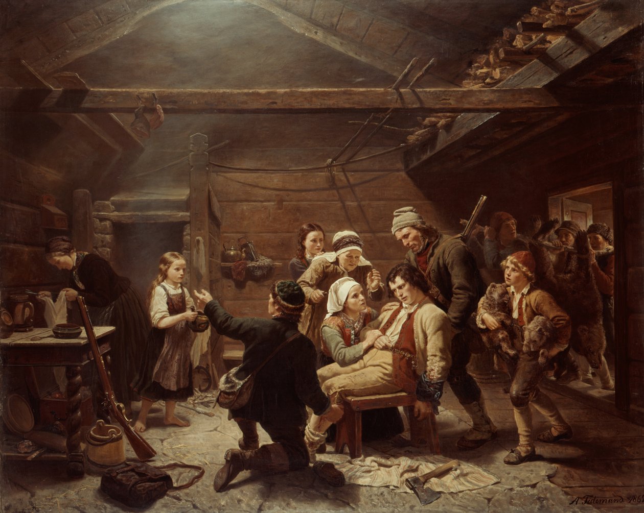 O regresso a casa dos caçadores de ursos de Adolph Tidemand