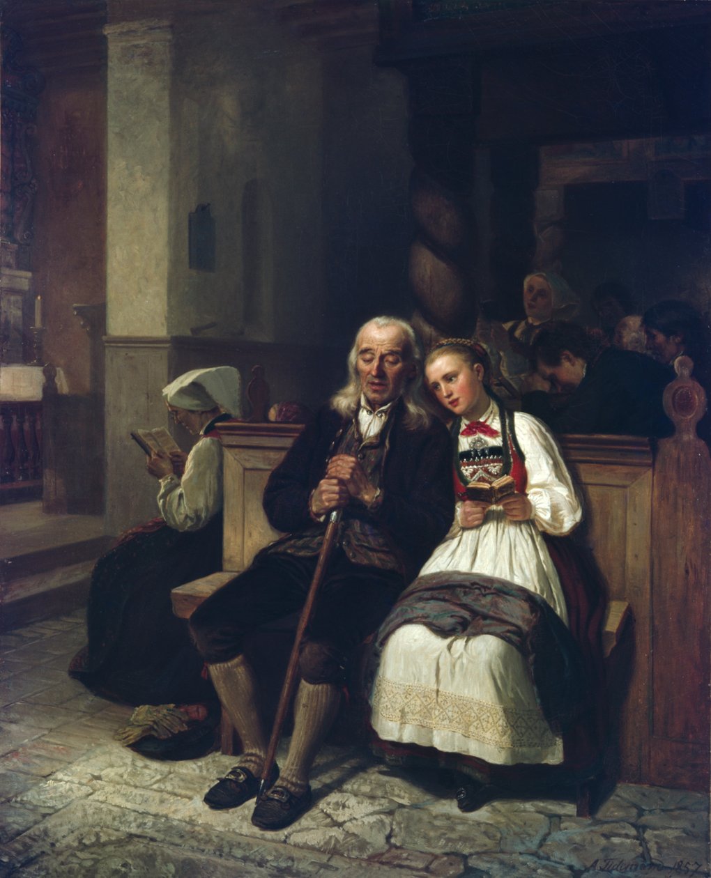 O cego e a sua filha de Adolph Tidemand