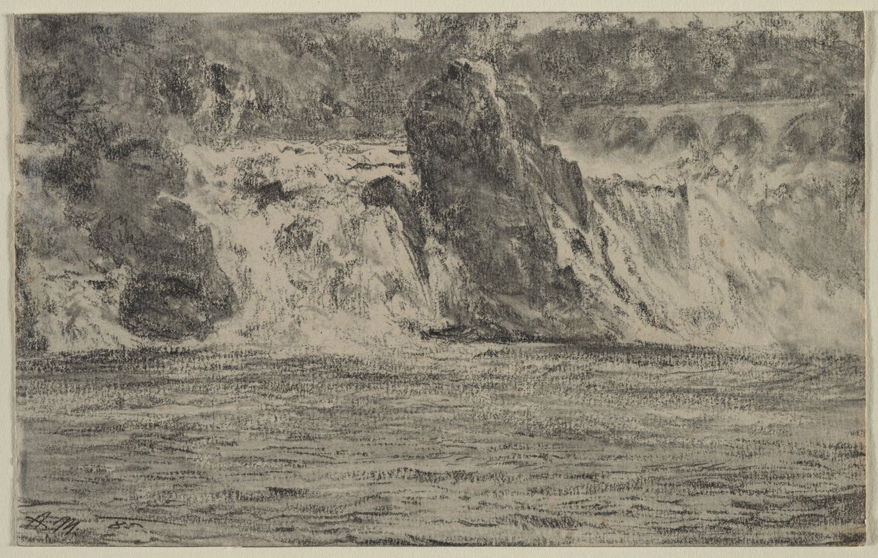 Cataratas do Reno em Schaffhausen de Adolph Menzel