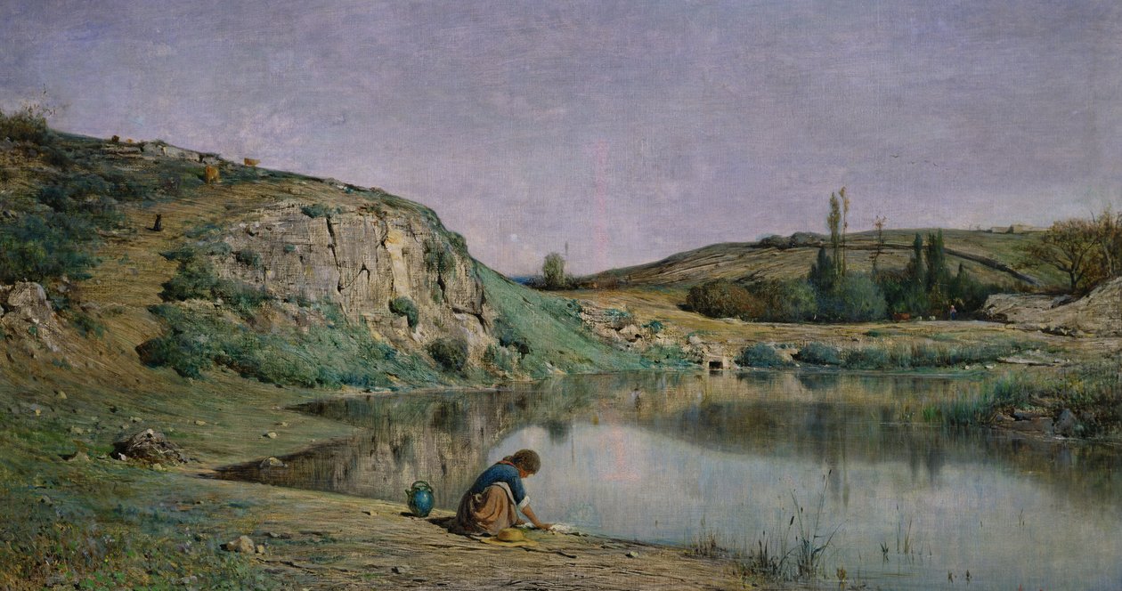 Costa do Lago Bourget (margem do Lago Bourget) de Adolphe Appian