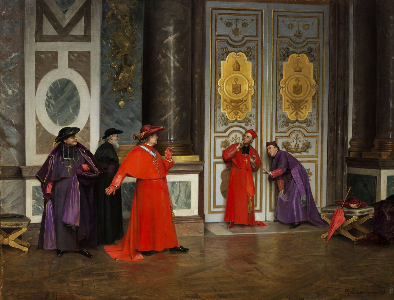 Cardeais na Antecâmara do Vaticano de Henri Adolphe Laissement