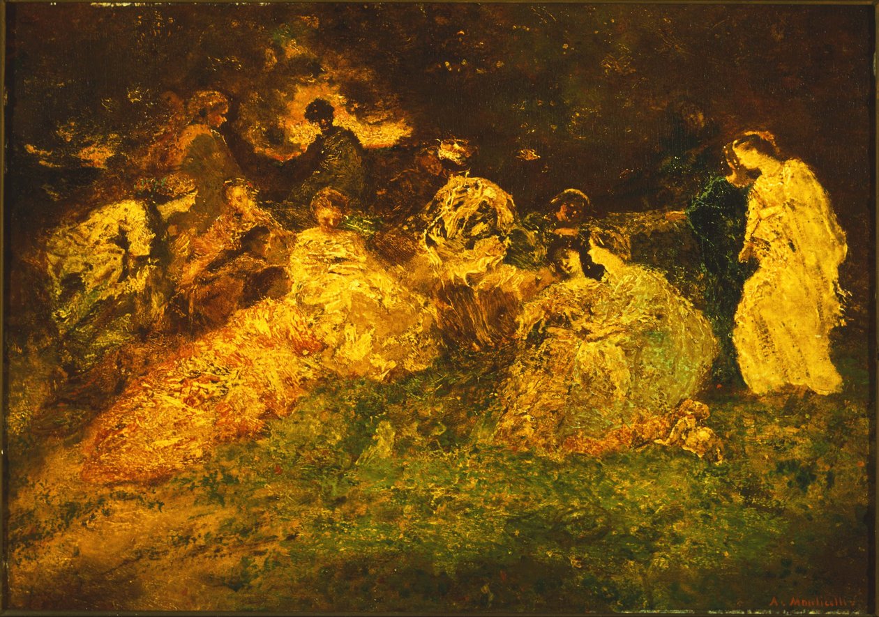 Meninas do champetre de Adolphe Joseph Thomas Monticelli