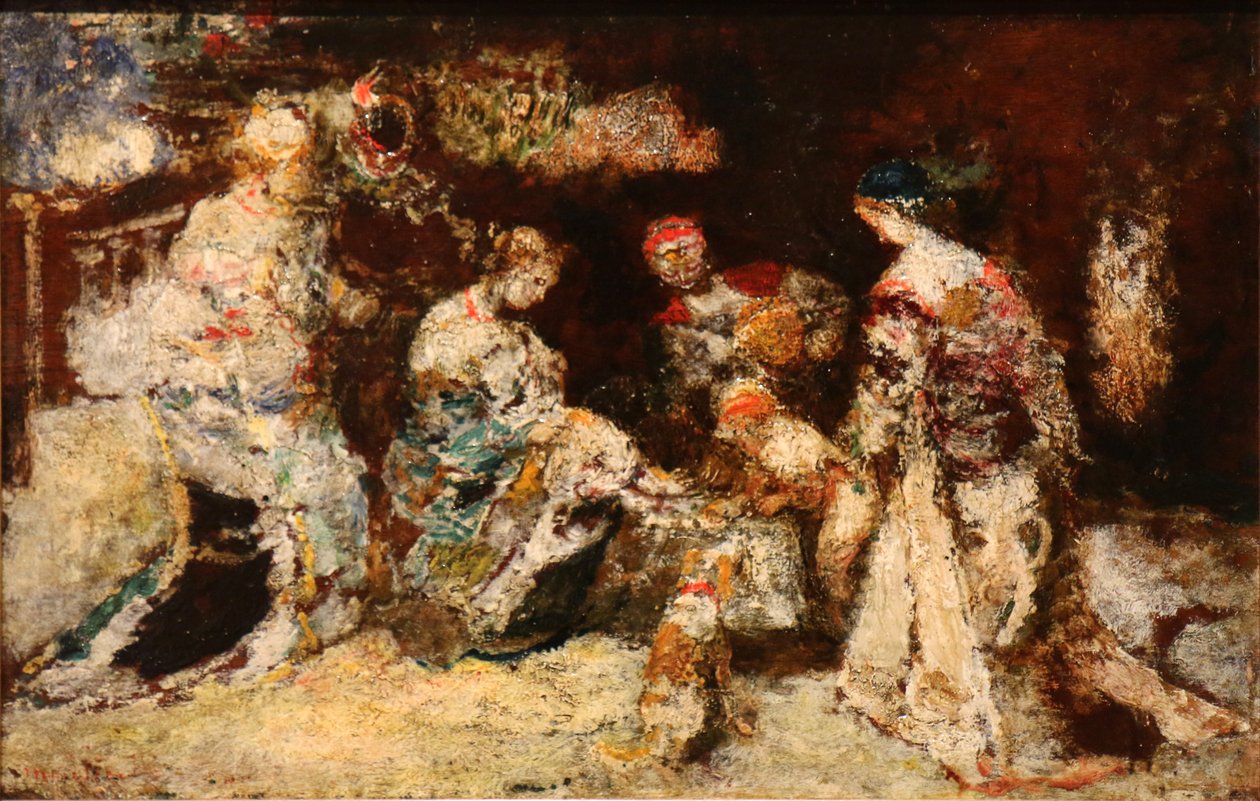 Cena do parque. de Adolphe Joseph Thomas Monticelli