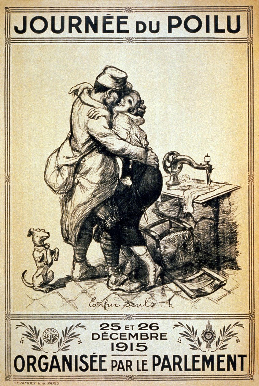 Sozinho enfim - Dia de Poilu, 1915 de Adolphe Leon Willette