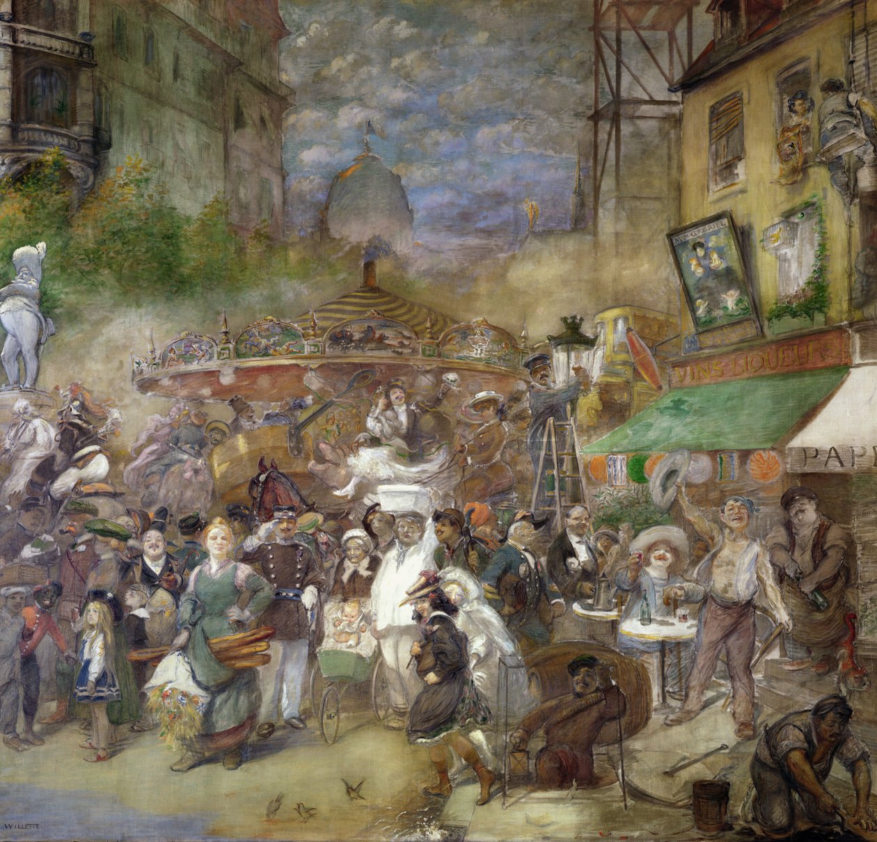 Painel decorativo representando Paris, Salon do Comitê de Pessoal de Adolphe Leon Willette