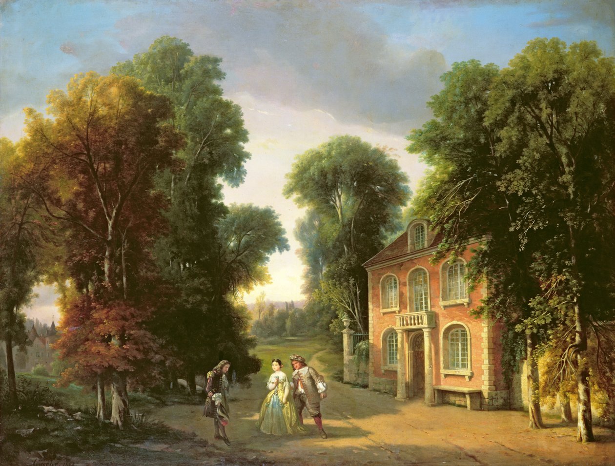 Uma cena de Georges Dandin por Moliere (1622-73) 1852 de Adolphe Mirecourt