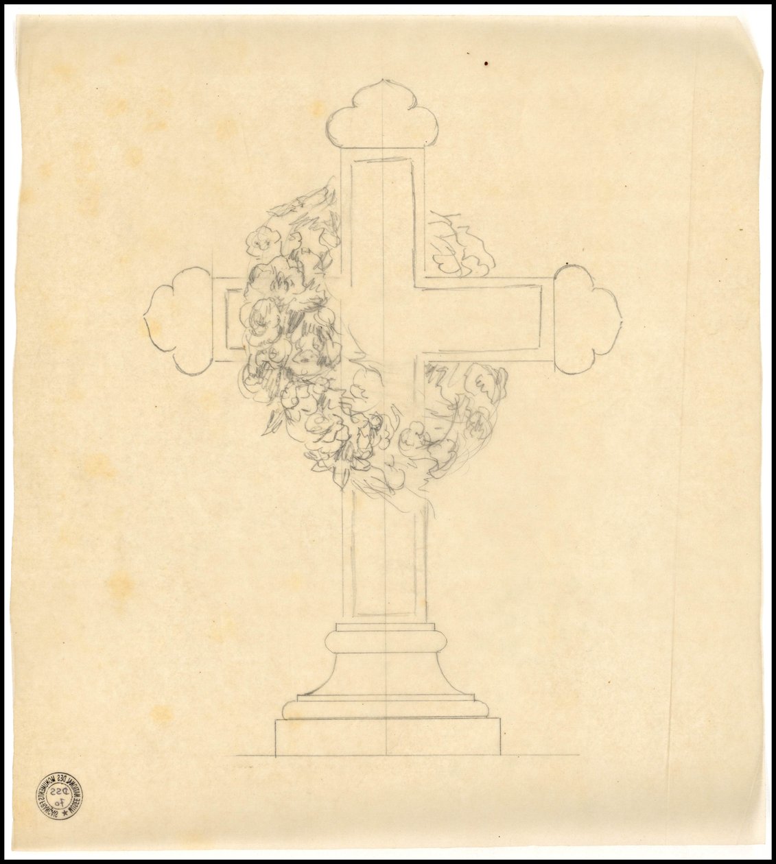 Esboço do túmulo para a família Karakehia no cemitério Père Lachaise em Paris de Adolphe Victor Geoffroy Dechaume