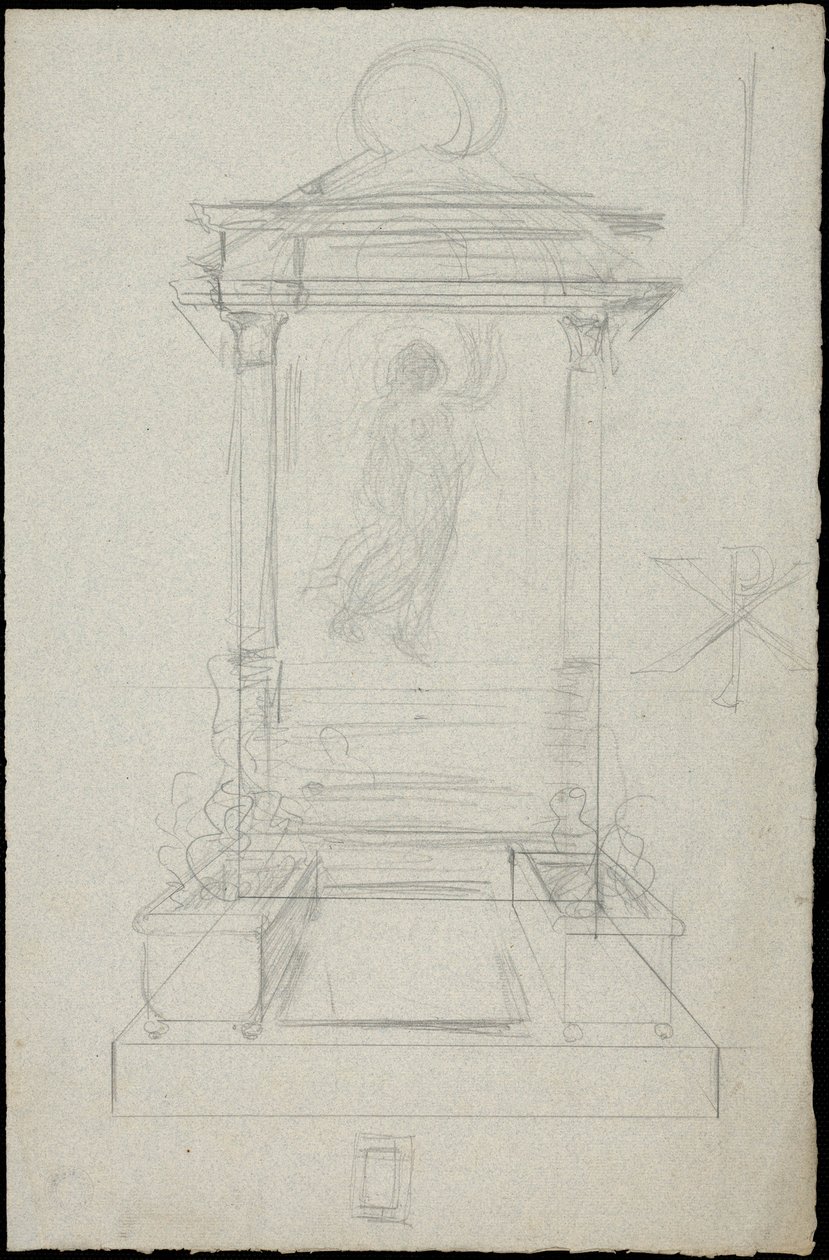 Esboço do túmulo para a família Karakehia no cemitério Père Lachaise em Paris de Adolphe Victor Geoffroy Dechaume