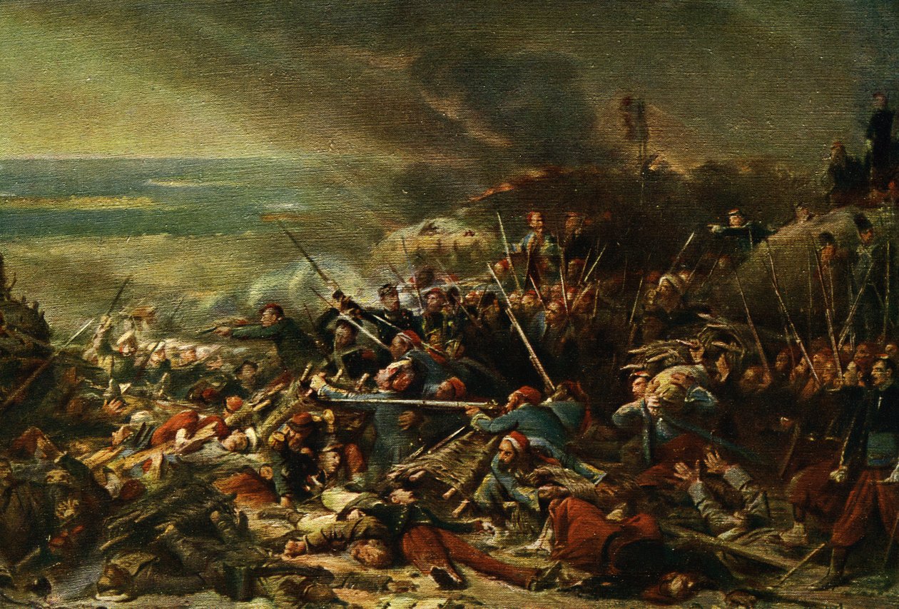 "La Prise de Malakoff" (A tomada de Malakoff) (gravura) de Adolphe (after) Yvon