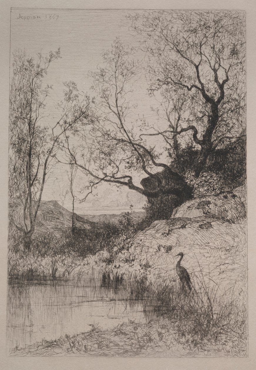 Uma lagoa, 1867. de Adolphe Appian
