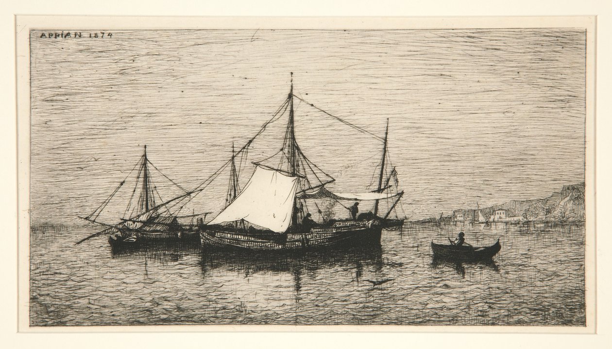 Barcos de cabotagem (Costa italiana) de Adolphe Appian