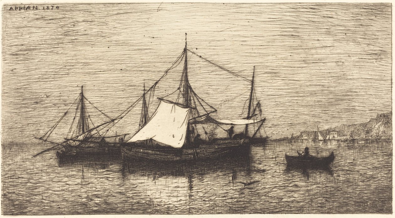 Navios Comerciais Costeiros, Itália de Adolphe Appian